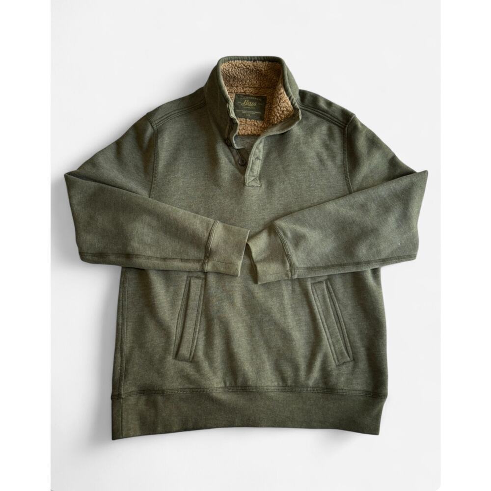 G.H. Bass & Co. Men's L Size Sweater Casual Sherpa Fleece Tan